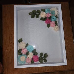 One of a Kind, Handmade Floral Memory Box / 3D Picture Frame
